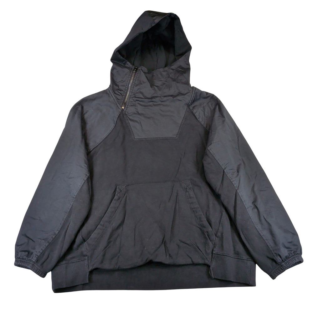 FP Movement Free People Black Asymmetric Zip Mixed Media Hoodie OB1604686 Large
